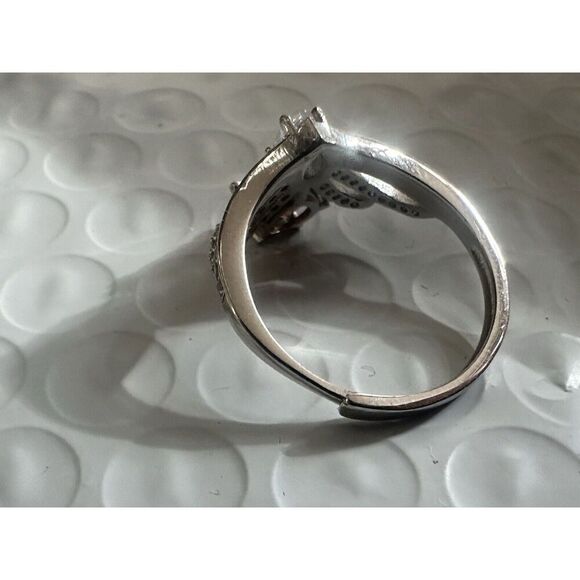 925 Sterling Silver 1 Ct Red Moissanite Adjustable Ring Floating Design - Picture 3 of 4